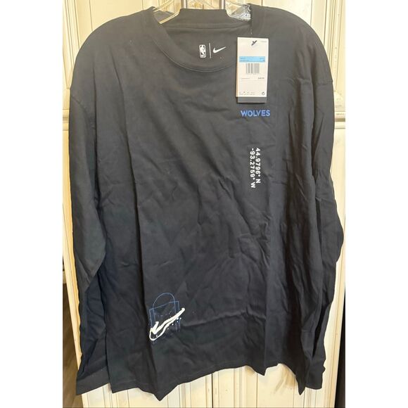 Nike Men's NBA Minnesota Timberwolves Long Sleeve Graphic Tee Black Medium NWT - Picture 7 of 14